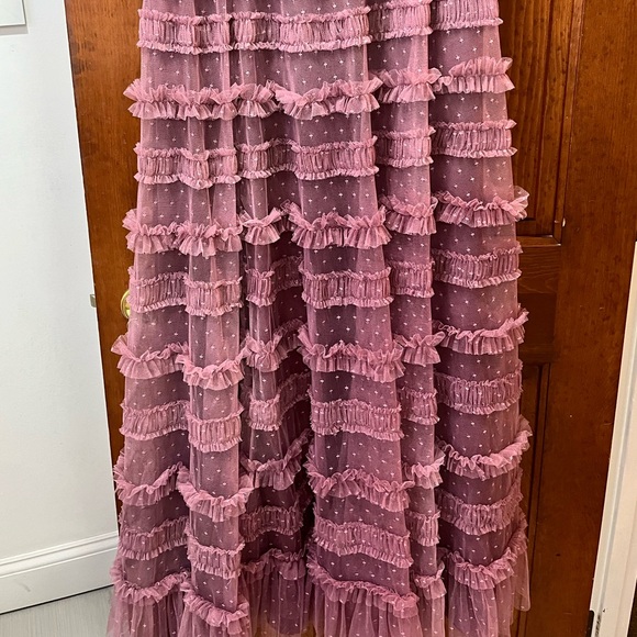 MAC DUGGAL Ruffle Cap Sleeve Embellished Tiered Gown - Picture 11 of 16